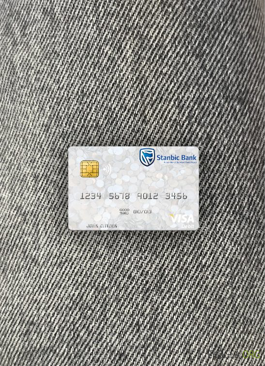 Carte de débit visa Zimbabwe Stanbic Bank avant photolook